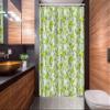 Ambesonne Cartoon Stall Shower Curtain, Childish Style Dragonflies and Frogs Smiling Funny Repetition, Fabric Bathroom Decor Set with Hooks, 54" W x 78" L, Pale Green Apple Green view 2