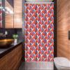 Ambesonne Geometric Stall Shower Curtain, Abstract Contemporary Illustration of Triangle Forms Pattern, Fabric Bathroom Decor Set with Hooks, 54" W x 78" L, Vermilion and Lavender Blue view 2