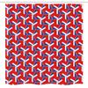 Ambesonne Geometric Stall Shower Curtain, Abstract Contemporary Illustration of Triangle Forms Pattern, Fabric Bathroom Decor Set with Hooks, 54" W x 78" L, Vermilion and Lavender Blue view 4