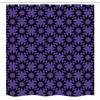 Ambesonne Geometric Stall Shower Curtain, Monochromatic Pattern of Continuous Sun Inspired Shapes Design, Fabric Bathroom Decor Set with Hooks, 54" W x 78" L, Blue Violet and Charcoal Grey view 1