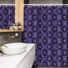 Ambesonne Geometric Stall Shower Curtain, Monochromatic Pattern of Continuous Sun Inspired Shapes Design, Fabric Bathroom Decor Set with Hooks, 54" W x 78" L, Blue Violet and Charcoal Grey view 3