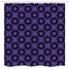 Ambesonne Geometric Stall Shower Curtain, Monochromatic Pattern of Continuous Sun Inspired Shapes Design, Fabric Bathroom Decor Set with Hooks, 54" W x 78" L, Blue Violet and Charcoal Grey view 4