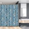 Ambesonne Ethnic Stall Shower Curtain, Tribal Bohemian Pattern with Various Folk Motifs Feathers Triangles Suns, Fabric Bathroom Decor Set with Hooks, 54" W x 78" L, Pale Grey Azure Blue view 1