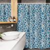 Ambesonne Ethnic Stall Shower Curtain, Tribal Bohemian Pattern with Various Folk Motifs Feathers Triangles Suns, Fabric Bathroom Decor Set with Hooks, 54" W x 78" L, Pale Grey Azure Blue view 3
