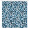 Ambesonne Ethnic Stall Shower Curtain, Tribal Bohemian Pattern with Various Folk Motifs Feathers Triangles Suns, Fabric Bathroom Decor Set with Hooks, 54" W x 78" L, Pale Grey Azure Blue view 4