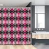 Ambesonne Geometric Stall Shower Curtain, Traditional Retro Scottish Argyle Pattern of Elements in Pink and Grey Tones, Fabric Bathroom Decor Set with Hooks, 54" W x 78" L, Multicolor view 1