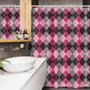 Ambesonne Geometric Stall Shower Curtain, Traditional Retro Scottish Argyle Pattern of Elements in Pink and Grey Tones, Fabric Bathroom Decor Set with Hooks, 54" W x 78" L, Multicolor view 3