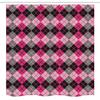 Ambesonne Geometric Stall Shower Curtain, Traditional Retro Scottish Argyle Pattern of Elements in Pink and Grey Tones, Fabric Bathroom Decor Set with Hooks, 54" W x 78" L, Multicolor view 4