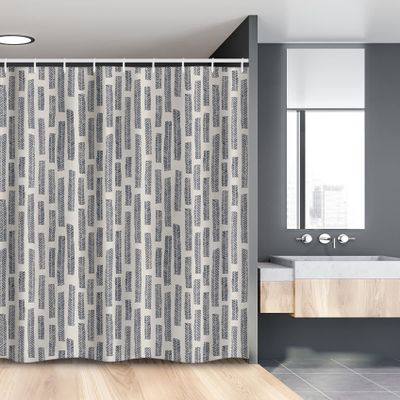 Ambesonne Tribal Stall Shower Curtain, Traditional Aboriginal Art with Ethnic Leaves Exotic Botany Culture Motif, Fabric Bathroom Decor Set with Hooks, 54" W x 78" L, Dust Dark Blue Grey