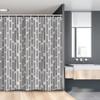Ambesonne Tribal Stall Shower Curtain, Traditional Aboriginal Art with Ethnic Leaves Exotic Botany Culture Motif, Fabric Bathroom Decor Set with Hooks, 54" W x 78" L, Dust Dark Blue Grey view 1