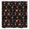 Ambesonne Tribal Stall Shower Curtain, Aboriginal Art in Funky Ethnic Tones Dotted Circle Round Boomerangs, Fabric Bathroom Decor Set with Hooks, 54" W x 78" L, Orange and Charcoal Grey view 4