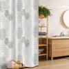 Ambesonne Geometric Stall Shower Curtain, Abstract Circles Inner Hearts Zigzags Ovals Spirals Neutral Design, Fabric Bathroom Decor Set with Hooks, 36" W x 72" L, Charcoal Grey Eggshell view 1