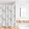 Ambesonne Geometric Stall Shower Curtain, Abstract Circles Inner Hearts Zigzags Ovals Spirals Neutral Design, Fabric Bathroom Decor Set with Hooks, 36" W x 72" L, Charcoal Grey Eggshell view 2