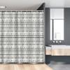 Ambesonne Geometric Stall Shower Curtain, Hand Drawn Inspired Monochrome with Various Elements, Fabric Bathroom Decor Set with Hooks, 54" W x 78" L, Charcoal Grey White view 1