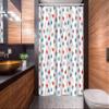 Ambesonne Christmas Stall Shower Curtain, Snowflakes Surprise Present Boxes Classical Candy Canes and Noel Baubles, Fabric Bathroom Decor Set with Hooks, 54" W x 78" L, Scarlet Blue Beige view 2
