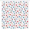 Ambesonne Christmas Stall Shower Curtain, Snowflakes Surprise Present Boxes Classical Candy Canes and Noel Baubles, Fabric Bathroom Decor Set with Hooks, 54" W x 78" L, Scarlet Blue Beige view 4