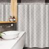 Ambesonne Damask Stall Shower Curtain, Tile with Oriental Design Elements Revival Swirled Leaf Motif, Fabric Bathroom Decor Set with Hooks, 54" W x 78" L, Taupe White view 3