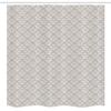 Ambesonne Damask Stall Shower Curtain, Tile with Oriental Design Elements Revival Swirled Leaf Motif, Fabric Bathroom Decor Set with Hooks, 54" W x 78" L, Taupe White view 4