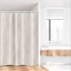 Ambesonne Floral Stall Shower Curtain, Flourishing Foliage Illustration Monochrome Image Blossoming Nature Leaves Swirls, Fabric Bathroom Decor Set with Hooks, 36" W x 72" L, Tan Beige view 2