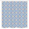 Ambesonne Quatrefoil Stall Shower Curtain, Delft Blue Inspired Pattern Intricate Old Dutch Tile Motifs, Fabric Bathroom Decor Set with Hooks, 54" W x 78" L, Pale Brown Blue White view 4