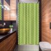 Ambesonne Geometric Stall Shower Curtain, Retro Style Simple Image of Polka Dots Circle Shapes in Repetitive Pattern, Fabric Bathroom Decor Set with Hooks, 54" W x 78" L, Lime Green White view 2