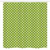 Ambesonne Geometric Stall Shower Curtain, Retro Style Simple Image of Polka Dots Circle Shapes in Repetitive Pattern, Fabric Bathroom Decor Set with Hooks, 54" W x 78" L, Lime Green White view 4