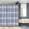 Ambesonne Christmas Stall Shower Curtain, Traditional Folkloric Knit Style Image Holiday Seasonal Design Celebration Theme, Fabric Bathroom Decor Set with Hooks, 54" W x 78" L, Red Blue view 1