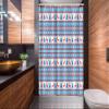 Ambesonne Christmas Stall Shower Curtain, Traditional Folkloric Knit Style Image Holiday Seasonal Design Celebration Theme, Fabric Bathroom Decor Set with Hooks, 54" W x 78" L, Red Blue view 2