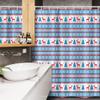 Ambesonne Christmas Stall Shower Curtain, Traditional Folkloric Knit Style Image Holiday Seasonal Design Celebration Theme, Fabric Bathroom Decor Set with Hooks, 54" W x 78" L, Red Blue view 3