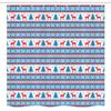 Ambesonne Christmas Stall Shower Curtain, Traditional Folkloric Knit Style Image Holiday Seasonal Design Celebration Theme, Fabric Bathroom Decor Set with Hooks, 54" W x 78" L, Red Blue view 4