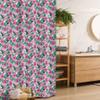 Ambesonne Floral Stall Shower Curtain, Repetitive Hibiscus Flowers Vibrant Leaves Plain Backdrop, Fabric Bathroom Decor Set with Hooks, 36" W x 72" L, Pale Pink Hunter Green view 1