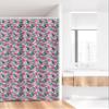 Ambesonne Floral Stall Shower Curtain, Repetitive Hibiscus Flowers Vibrant Leaves Plain Backdrop, Fabric Bathroom Decor Set with Hooks, 36" W x 72" L, Pale Pink Hunter Green view 2