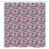 Ambesonne Floral Stall Shower Curtain, Repetitive Hibiscus Flowers Vibrant Leaves Plain Backdrop, Fabric Bathroom Decor Set with Hooks, 36" W x 72" L, Pale Pink Hunter Green view 3