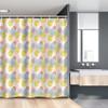 Ambesonne Geometric Stall Shower Curtain, Modern Illustration with Unusual Trippy Lines and Simple Rectangle Shapes Print, Fabric Bathroom Decor Set with Hooks, 54" W x 78" L, Peach Blue view 1