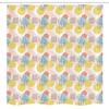 Ambesonne Geometric Stall Shower Curtain, Modern Illustration with Unusual Trippy Lines and Simple Rectangle Shapes Print, Fabric Bathroom Decor Set with Hooks, 54" W x 78" L, Peach Blue view 4