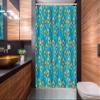Ambesonne Floral Stall Shower Curtain, Modern Design Sketchy Garden Daisy Like Flowers Leaves with Abstract Art, Fabric Bathroom Decor Set with Hooks, 54" W x 78" L, Blue Yellow and White view 2