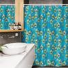 Ambesonne Floral Stall Shower Curtain, Modern Design Sketchy Garden Daisy Like Flowers Leaves with Abstract Art, Fabric Bathroom Decor Set with Hooks, 54" W x 78" L, Blue Yellow and White view 3