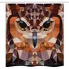 Ambesonne Geometric Stall Shower Curtain, Mosaic Owl Head in Linked Angled Triangle Forms Retro Style Funk Boho Design, Fabric Bathroom Decor Set with Hooks, 36" W x 72" L, Orange Brown view 3