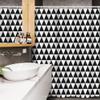 Ambesonne Geometric Stall Shower Curtain, Grunge Style Continuing Triangular Scattered on a Plain Background, Fabric Bathroom Decor Set with Hooks, 54" W x 78" L, Charcoal Grey and White view 3