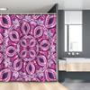 Ambesonne Floral Stall Shower Curtain, Trippy Flower Motif with Modern Lace Effects and Dots Victorian Swirls Print, Fabric Bathroom Decor Set with Hooks, 54" W x 78" L, Magenta Pink Plum view 1