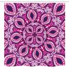 Ambesonne Floral Stall Shower Curtain, Trippy Flower Motif with Modern Lace Effects and Dots Victorian Swirls Print, Fabric Bathroom Decor Set with Hooks, 54" W x 78" L, Magenta Pink Plum view 4