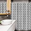 Ambesonne Floral Stall Shower Curtain, Flower Pattern with Ornamental Traditional Effects Oriental Style Asian, Fabric Bathroom Decor Set with Hooks, 54" W x 78" L, Charcoal Grey and White view 3