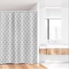 Ambesonne Damask Stall Shower Curtain, Oriental Repetitive Leaves Ornaments Classical Plain Pattern Illustration, Fabric Bathroom Decor Set with Hooks, 36" W x 72" L, Taupe Grey and White view 2