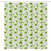 Ambesonne Floral Stall Shower Curtain, Fresh Tones Spring Blossoming Leaves Ornaments Plain Background, Fabric Bathroom Decor Set with Hooks, 36" W x 72" L, Yellow Green Fern Green view 3