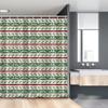 Ambesonne Christmas Stall Shower Curtain, Jumping Reindeers Border with Xmas Mistletoe Poinsettia Flower, Fabric Bathroom Decor Set with Hooks, 54" W x 78" L, Dark Green Burgundy view 1