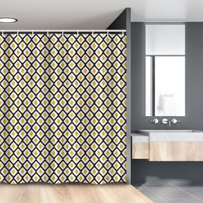 Ambesonne Damask Stall Shower Curtain, Victorian in Modern Style of Earth Tones Retro Boho Repetition, Fabric Bathroom Decor Set with Hooks, 54" W x 78" L, Pale Coffee and Charcoal Grey