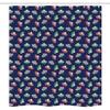 Ambesonne Galaxy Stall Shower Curtain, Rhythmic Flying Saucers UFO Machines Cartoon, Fabric Bathroom Decor Set with Hooks, 36" W x 72" L, Navy Blue Multicolor view 3
