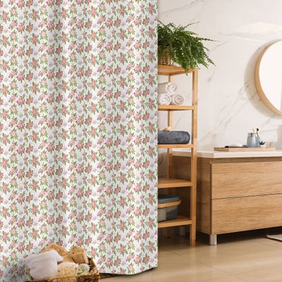 Ambesonne Floral Stall Shower Curtain, Blossoming Flower Arrangements and Bunnies Pattern, Fabric Bathroom Decor Set with Hooks, 36" W x 72" L, Blue Multicolor