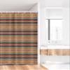 Ambesonne Ethnic Stall Shower Curtain, Seamless Pattern with Motifs Horizontal Stripes, Fabric Bathroom Decor Set with Hooks, 36" W x 72" L, Turquoise Burgundy view 2