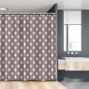 Ambesonne Geometric Stall Shower Curtain, Repeating Pattern of Ikat Style Nomadic Exotism of Rhombus Motifs, Fabric Bathroom Decor Set with Hooks, 54" W x 78" L, Mauve Taupe Off White view 1